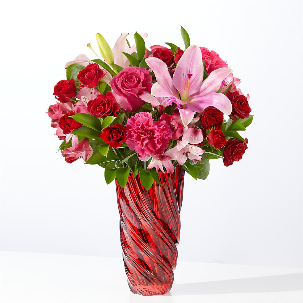 In Love Bouquet with Luxe Swirl Vase – A Bloom Depot, Pomona CA