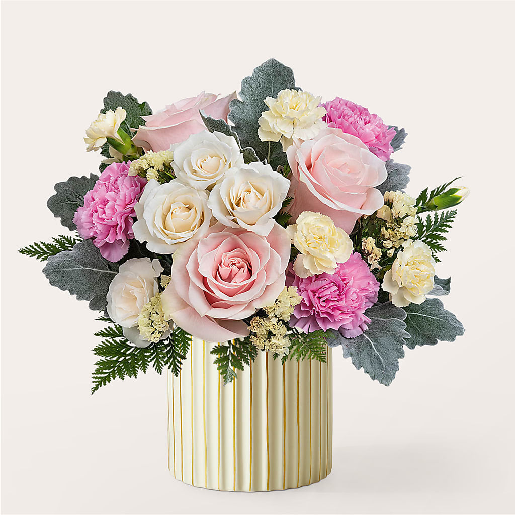 Blissful Moments Bouquet with Ivory Vase – A Bloom Depot, Pomona CA