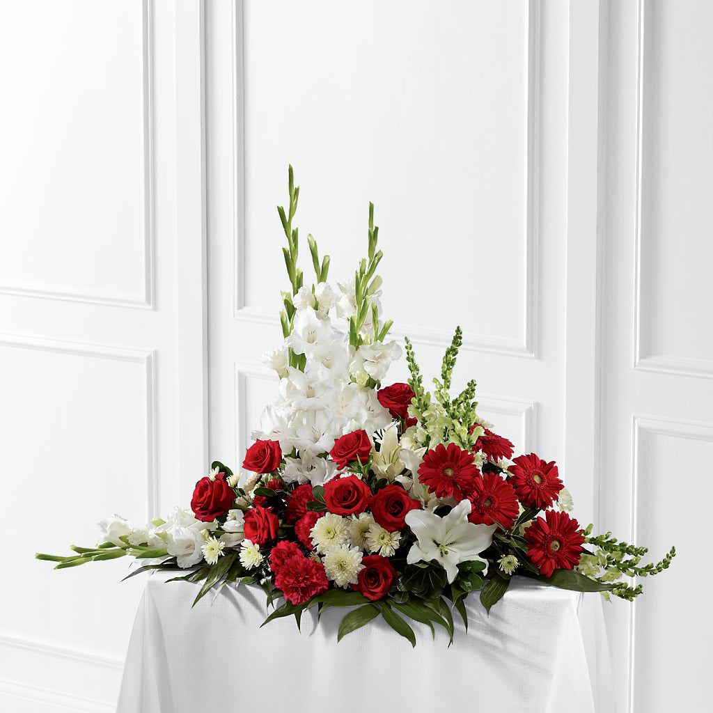 Crimson & White Arrangement – A Bloom Depot, Pomona CA