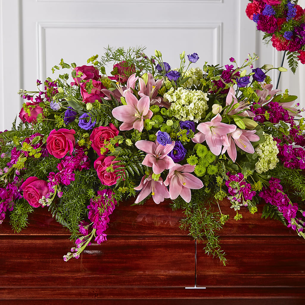 Radiant Tribute Casket Spray – A Bloom Depot, Pomona CA