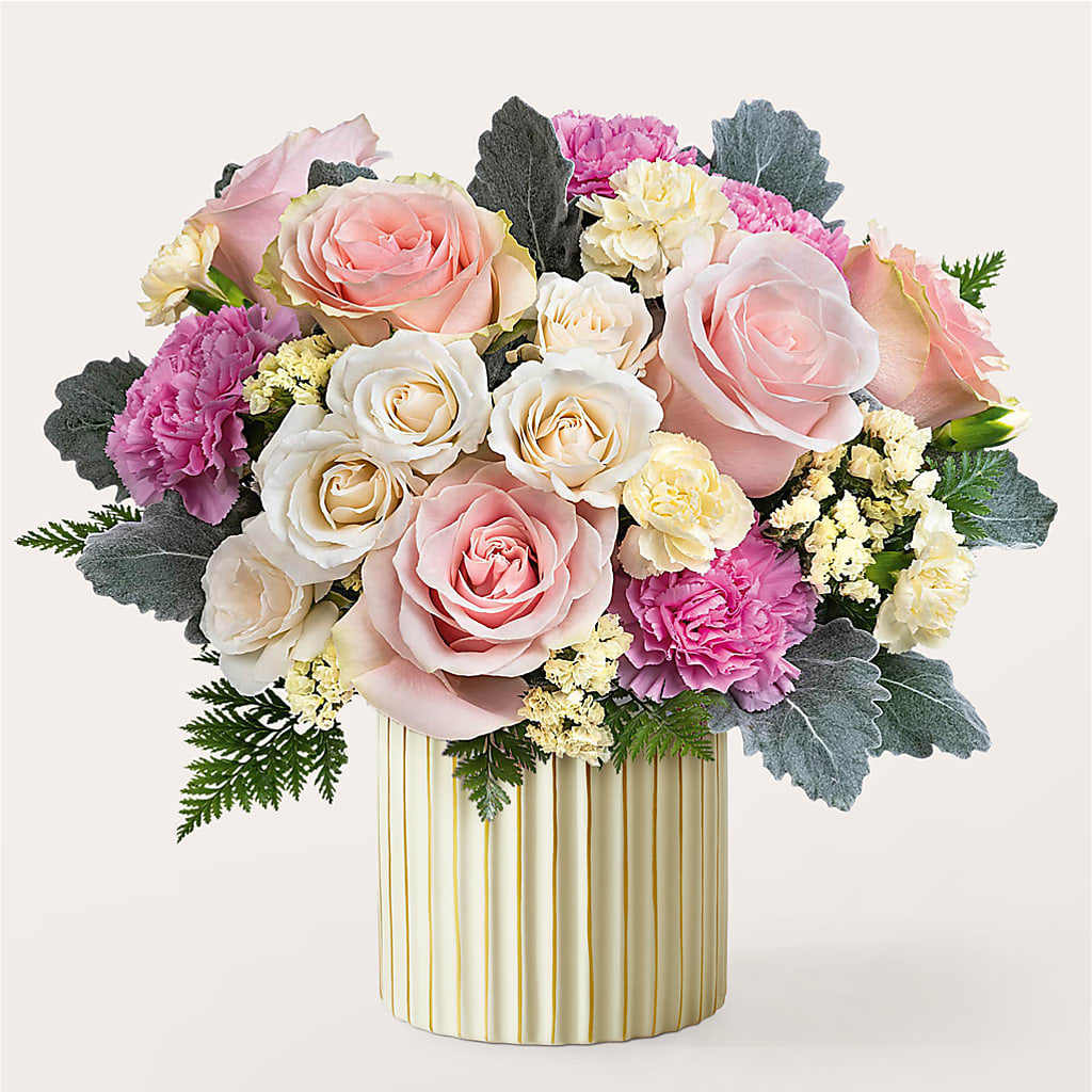 Blissful Moments Bouquet with Ivory Vase –  A Bloom Depot, Pomona CA