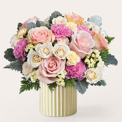 Blissful Moments Bouquet with Ivory Vase –  A Bloom Depot, Pomona CA