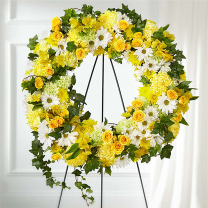 Golden Remembrance Wreath –  A Bloom Depot, Pomona CA