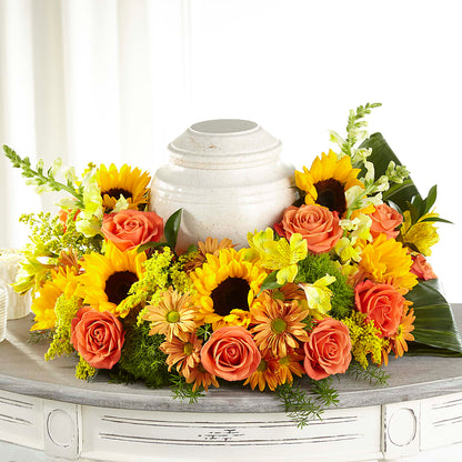 Faithful Sunflower Cremation Adornment –  A Bloom Depot, Pomona CA
