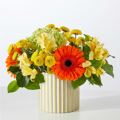 Autumn Sunshine Bouquet with Ivory Vase –  A Bloom Depot, Pomona CA