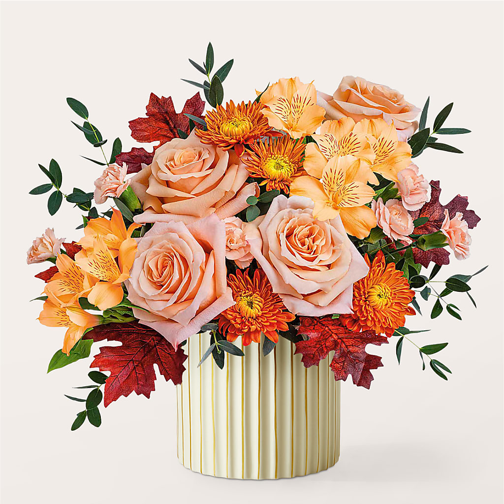 Spiced Latte Bouquet with Ivory Vase –  A Bloom Depot, Pomona CA