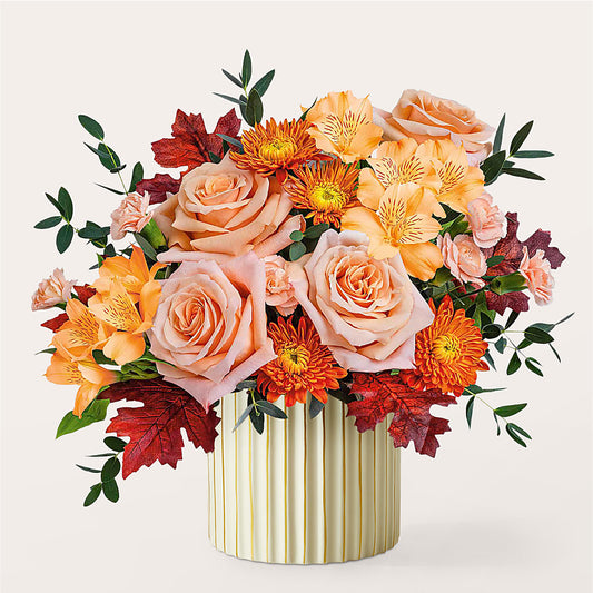 Spiced Latte Bouquet with Ivory Vase –  A Bloom Depot, Pomona CA