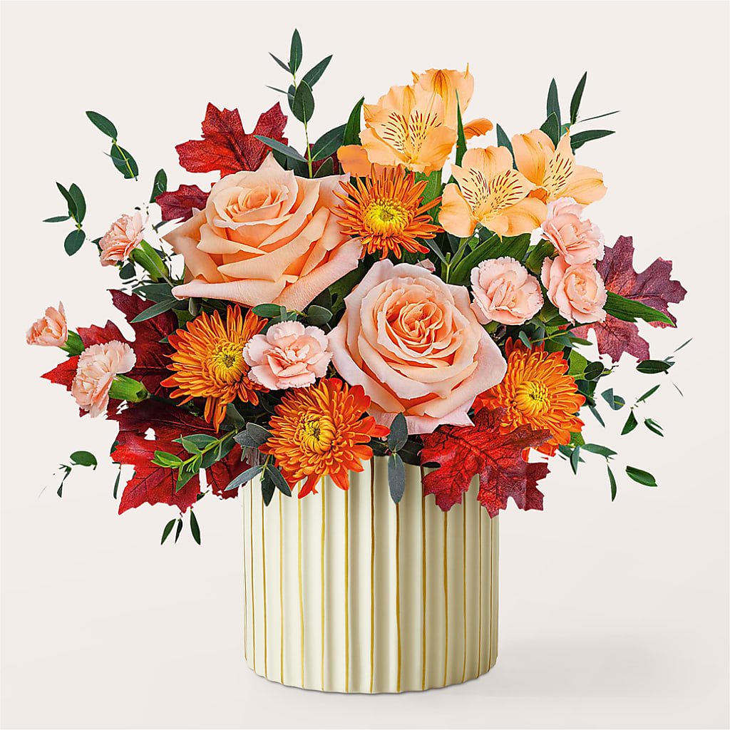 Spiced Latte Bouquet with Ivory Vase –  A Bloom Depot, Pomona CA