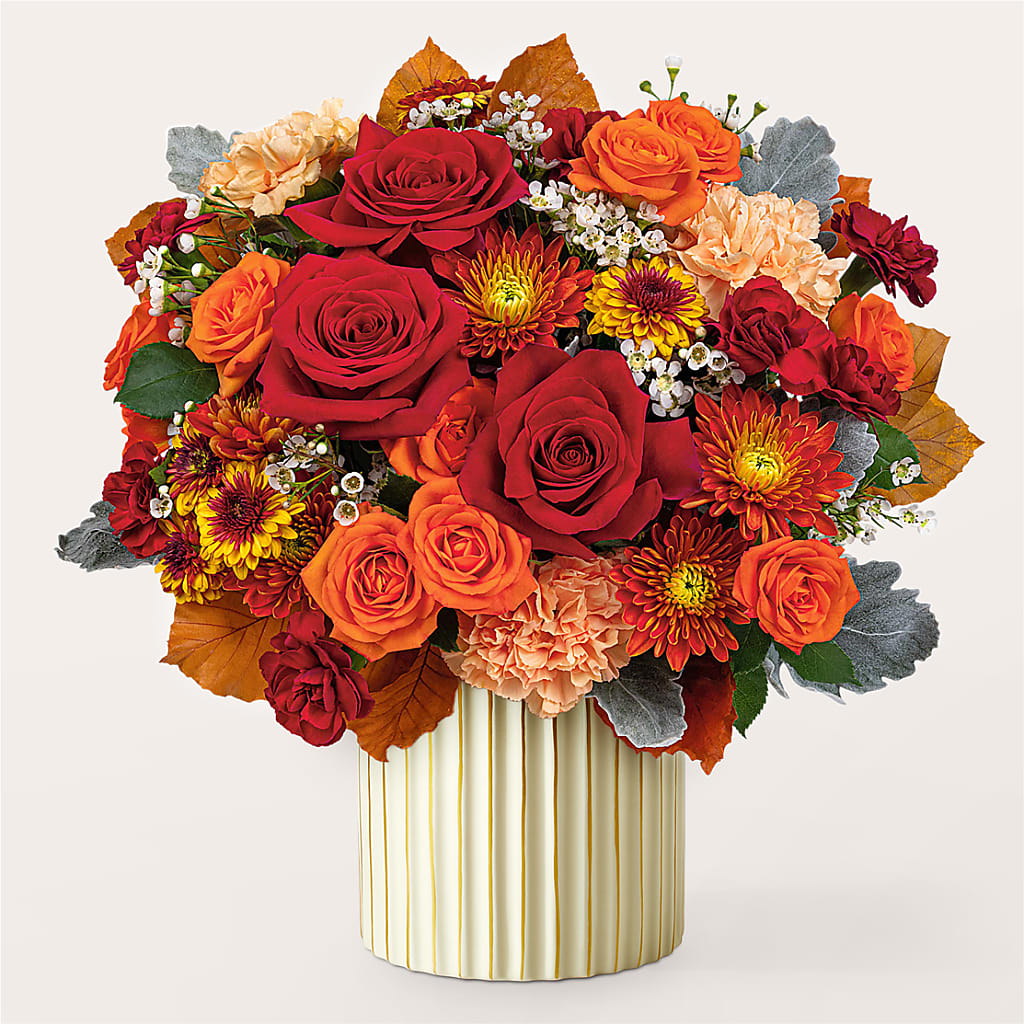 Merlot Bouquet with Ivory Vase –  A Bloom Depot, Pomona CA