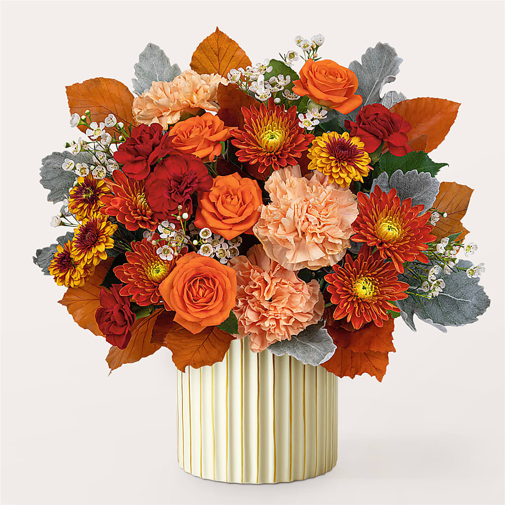 Merlot Bouquet with Ivory Vase –  A Bloom Depot, Pomona CA