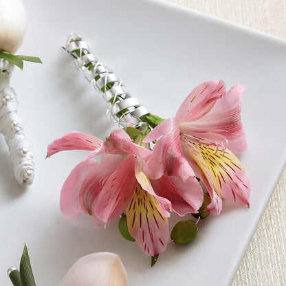 Pink Peruvian Lily Boutonniere –  A Bloom Depot, Pomona CA